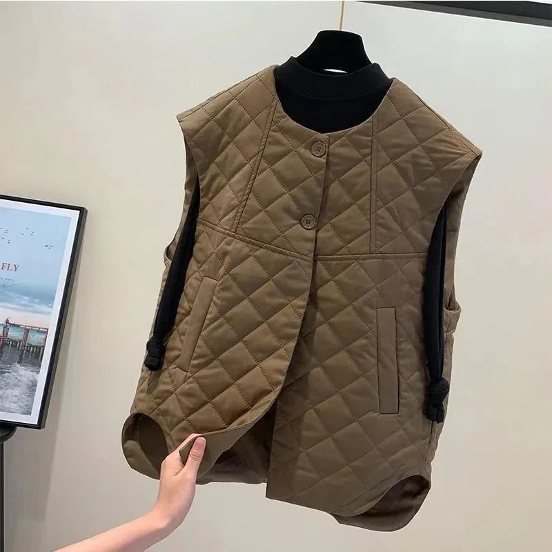 Spring Women's Vintage Waistcoat Cotton Dress rRhombus Loose Light Short Coat Fashion Casual Round Neck Simple Cardigan Top
Spring Women's Vintage Waistcoat Cotton Dress rRhombus Loose Light Short Coat Fashion Casual Round Neck Simple Cardigan Top
