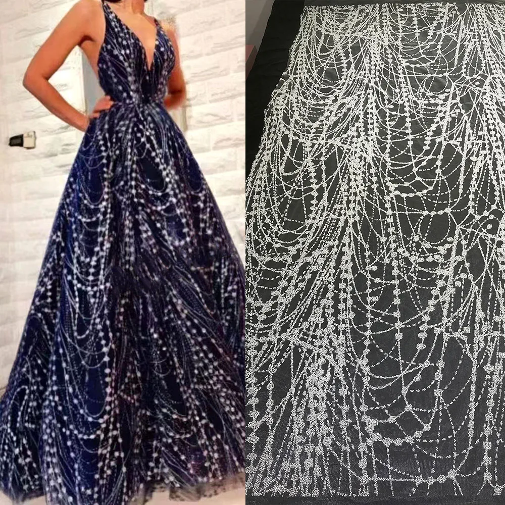 Beautiful Off White Heavy Rubber Beads Mesh Lace Fabric Bridal Wedding Evening Gown for Sewing French Women Dress Tulle Textiles
Beautiful Off White Heavy Rubber Beads Mesh Lace Fabric Bridal Wedding Evening Gown for Sewing French Women Dress Tulle Textiles