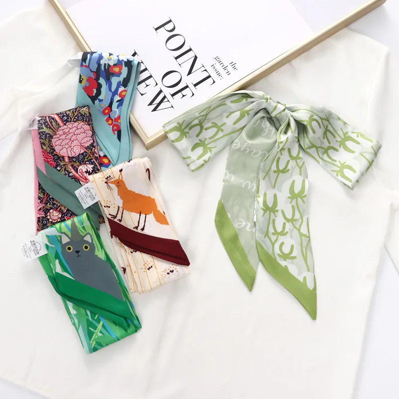 2022 New Long Animal Print Hair Bandana Scarf Headband Foulard Cheveux Women Long Skinny Silk Bag Handle Scarves for Ladies
2022 New Long Animal Print Hair Bandana Scarf Headband Foulard Cheveux Women Long Skinny Silk Bag Handle Scarves for Ladies