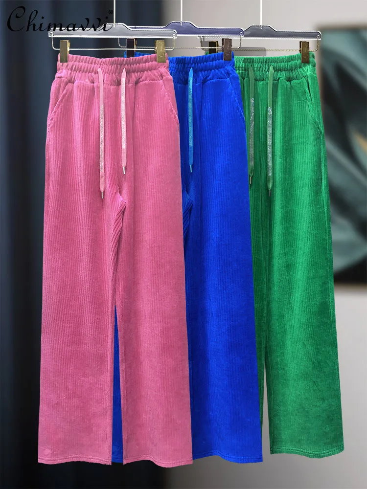 Corduroy Wide-Leg Pants Women 2022 Spring Fashion Drawstring Rhinestone High Waist Loose Drooping Chenille Casual Trousers Women
Corduroy Wide-Leg Pants Women 2022 Spring Fashion Drawstring Rhinestone High Waist Loose Drooping Chenille Casual Trousers Women