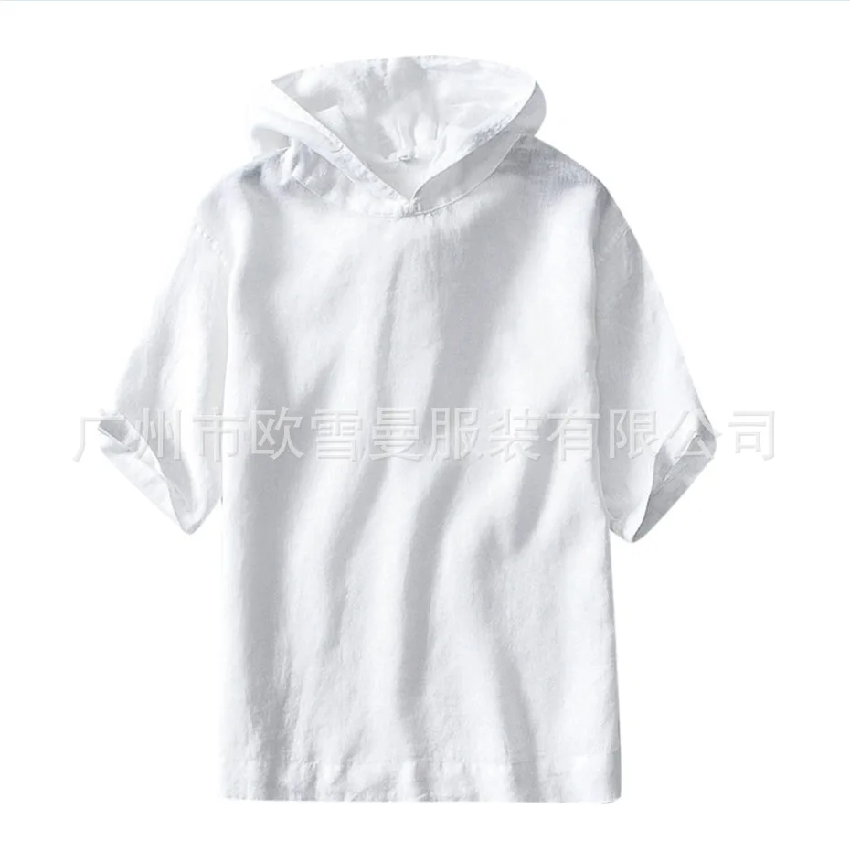 2021 Hot Style Slim Men's Casual and Comfortable Solid Color Cotton and Linen Hooded Short-sleeved Pullover Shirt
2021 Hot Style Slim Men's Casual and Comfortable Solid Color Cotton and Linen Hooded Short-sleeved Pullover Shirt