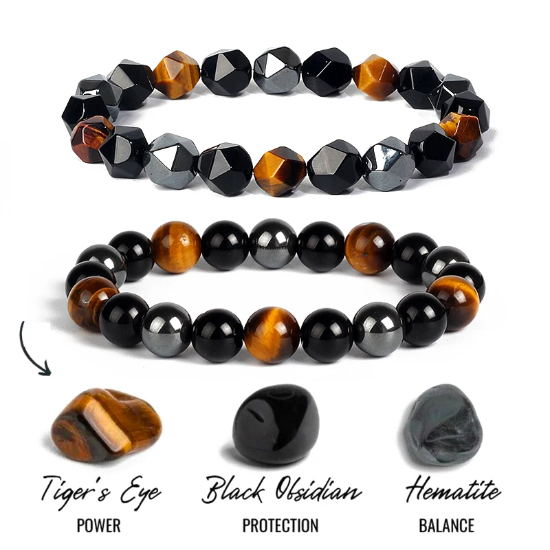 Obsidian Hematite Tiger Eye Bracelet for Women Facted Natural Stone Bead Magnetic Health Protection Bracelet Lose Weight Jewelry
Obsidian Hematite Tiger Eye Bracelet for Women Facted Natural Stone Bead Magnetic Health Protection Bracelet Lose Weight Jewelry