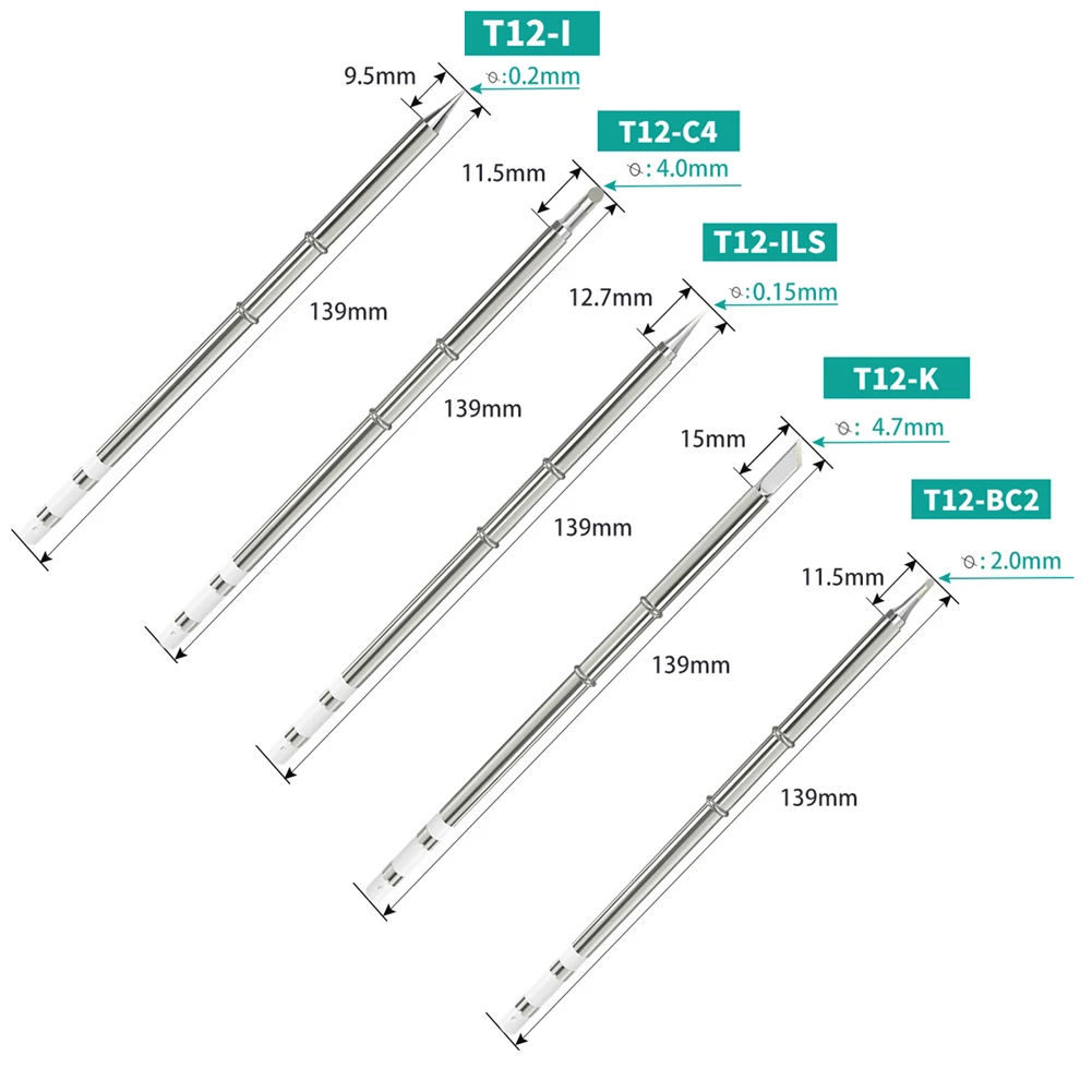 T12 Electric Soldering Solder Iron Tips T12-ILS T12-K T12-I T12-BC2 T12-C4 Tin Welder Tips For 951 950 942 Welding Bench Work
T12 Electric Soldering Solder Iron Tips T12-ILS T12-K T12-I T12-BC2 T12-C4 Tin Welder Tips For 951 950 942 Welding Bench Work