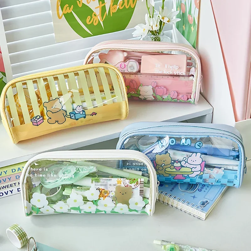 Cute Cartoon Transparent Pencil Case Large Capacity Student Pencil Pouch Kawaii Stationery Storage Bag School Supplies Office
Cute Cartoon Transparent Pencil Case Large Capacity Student Pencil Pouch Kawaii Stationery Storage Bag School Supplies Office