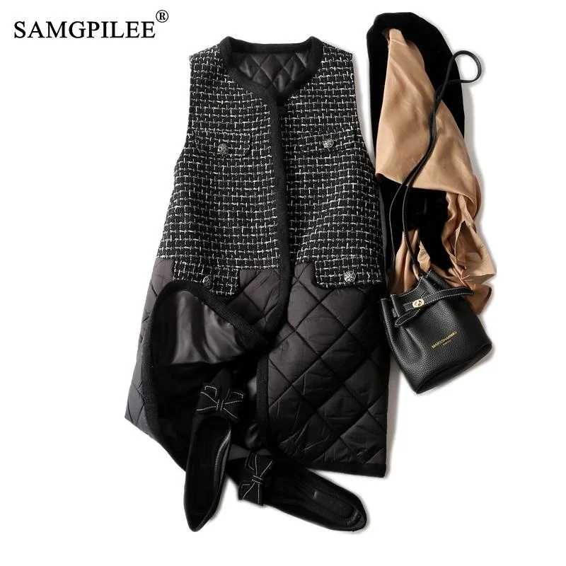 Winter Sleeveless Jackets For Women 2023 Office Lady Long Patchwork V-neck Single Breasted Woman Vest 4XL
Winter Sleeveless Jackets For Women 2023 Office Lady Long Patchwork V-neck Single Breasted Woman Vest 4XL