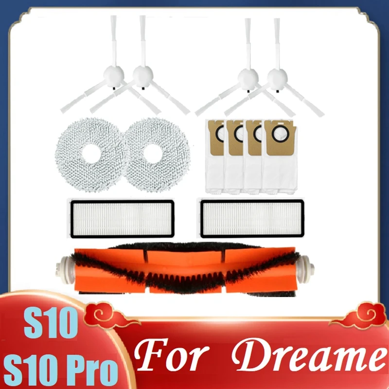 Replacement Parts Kit For Dreame S10/S10 Pro Robot Vacuum Cleaner Main Side Brush HEPA Filter Mop Cloth Dust Bag
Replacement Parts Kit For Dreame S10/S10 Pro Robot Vacuum Cleaner Main Side Brush HEPA Filter Mop Cloth Dust Bag