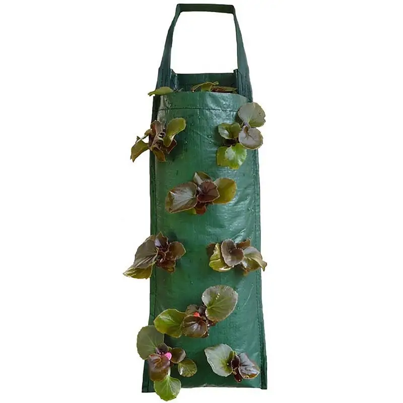 

Подвесная сумка для выращивания клубники, сумка для выращивания растений с ручками, дышащие утолщенные садовые горшки для овощей