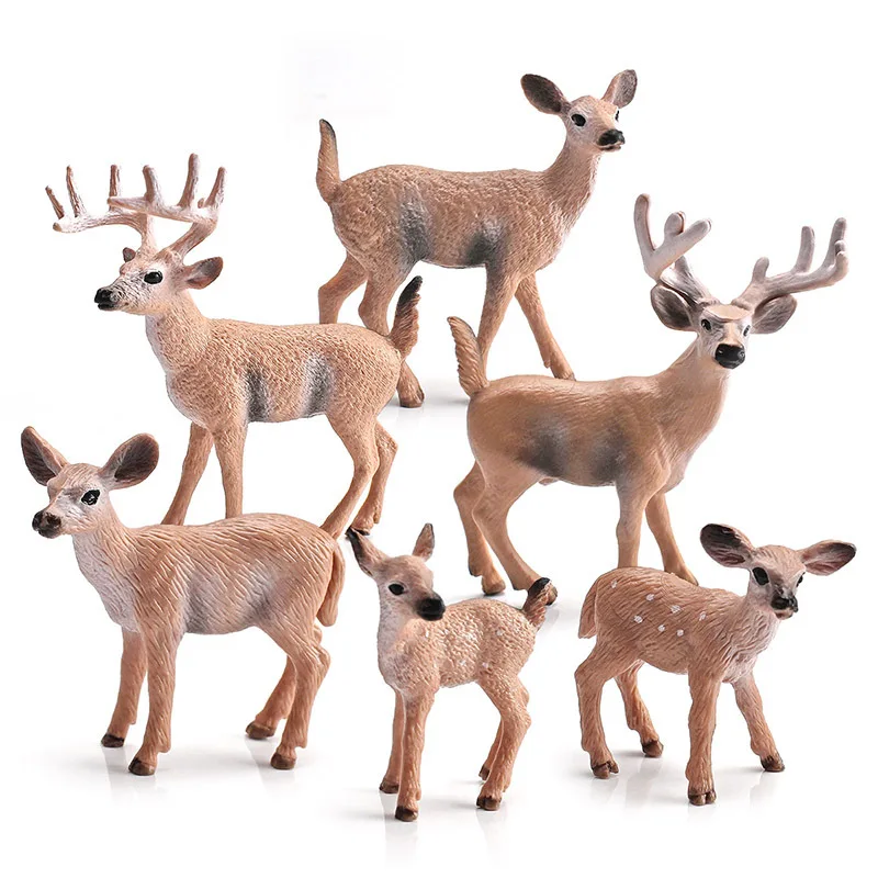 

Simulation Forest Deer Figurines Moose,Elk,reindeer,Alpaca,Sika deer Action Figures Animal Model Decoration Cake Toppers Toys