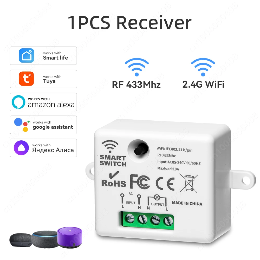 Умный Wi-Fi выключатель SZKOSTON RF433MHz для умного дома
Умный Wi-Fi выключатель SZKOSTON RF433MHz для умного дома