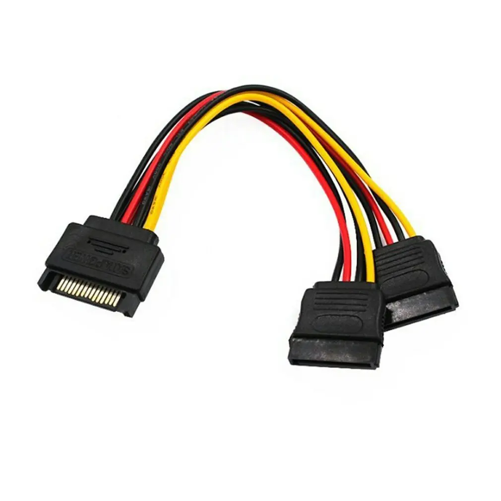 

Y-образный кабель SATA Power 2 шт., 15-контактный разъем, 8 дюймов, для жестких дисков, дисков CD, ATA, HDD, SSD, оптических дисков, DVD-горелок и PCI-карт