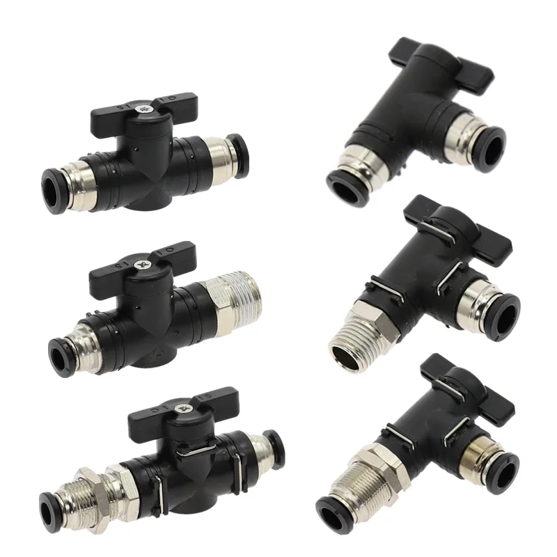 Pneumatic Fittings Push In Quick Joint Connector Switch Hand Valve Current-limiting 4mm-12mm Pipe to 1/8" 3/8" 1/2" Male thread
Pneumatic Fittings Push In Quick Joint Connector Switch Hand Valve Current-limiting 4mm-12mm Pipe to 1/8" 3/8" 1/2" Male thread