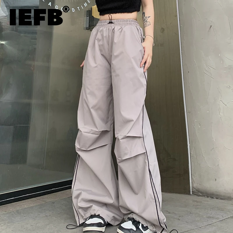 IEFB Men's Fashion Sports High Waist Loose Cargo Pants Solid Color Drawstring Wide Leg Straighr Trousers 2023 New Overalls 9B107
IEFB Men's Fashion Sports High Waist Loose Cargo Pants Solid Color Drawstring Wide Leg Straighr Trousers 2023 New Overalls 9B107