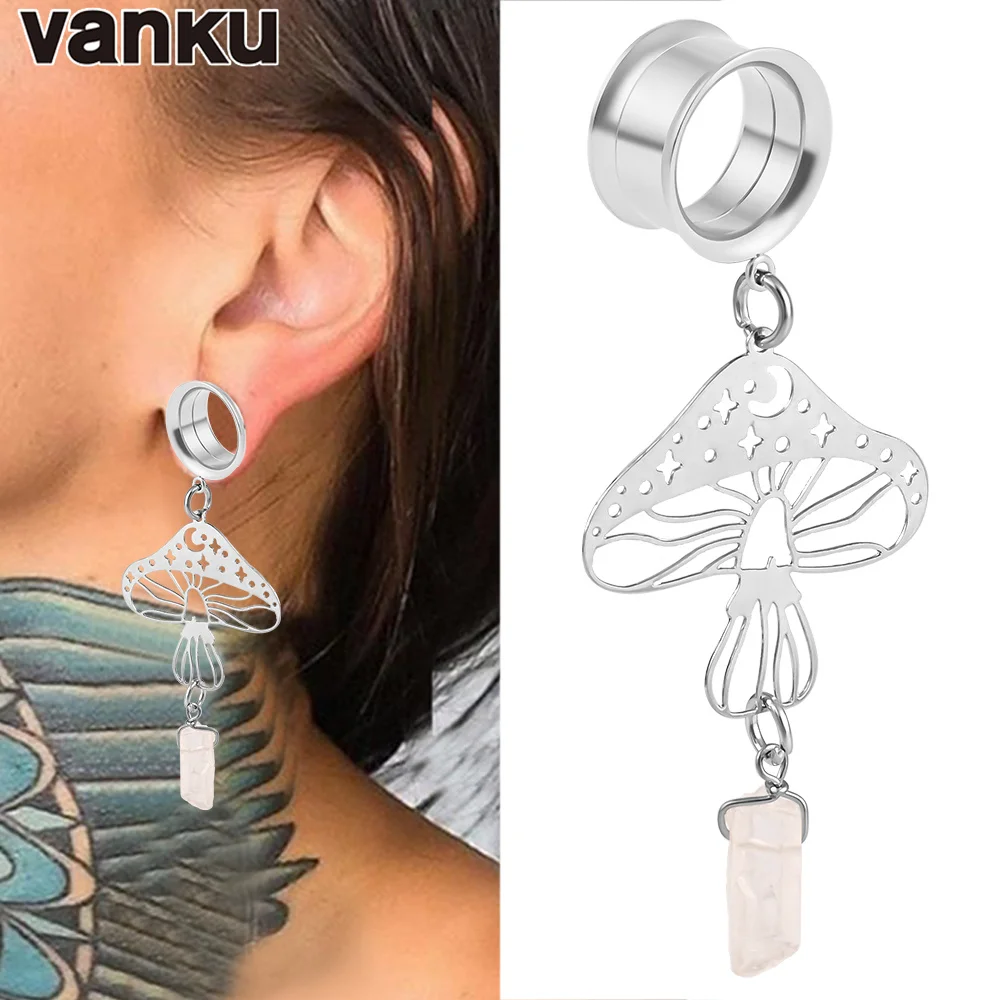 Vanku 2PC Mushroom Pendant Natural Stone Stainless Steel Dangle Ear Plugs Tunnels Gauges Stretcher Piercing Body Jewelry
Vanku 2PC Mushroom Pendant Natural Stone Stainless Steel Dangle Ear Plugs Tunnels Gauges Stretcher Piercing Body Jewelry