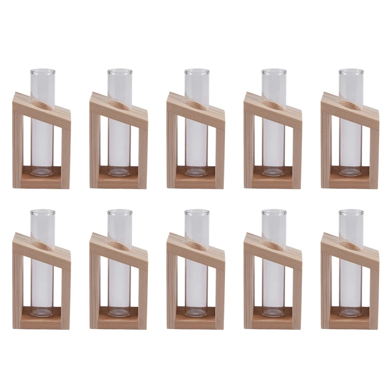10X Crystal Glass Test Tube Vase In Wooden Stand Flower Pots For Hydroponic Plants Home Garden Decoration
10X Crystal Glass Test Tube Vase In Wooden Stand Flower Pots For Hydroponic Plants Home Garden Decoration