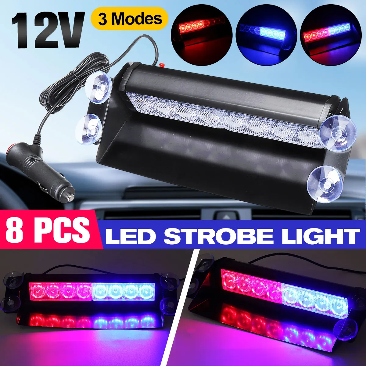 Strobe Flash Light 8 LED Car Emergency Beacon Warning Anti-Theft Caution Lamp LED Flashing Simulation Auto Car Bus Truck Lamp
Strobe Flash Light 8 LED Car Emergency Beacon Warning Anti-Theft Caution Lamp LED Flashing Simulation Auto Car Bus Truck Lamp