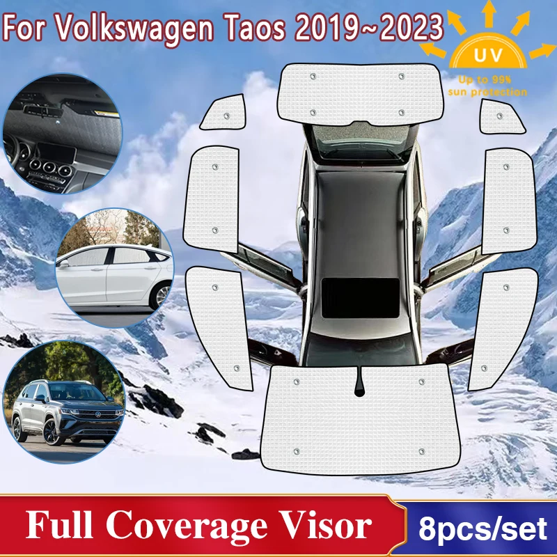 

Car Window Sunshades For Volkswagen Taos 2023 Accessories VW Tharu 2019~2022 Windshield Sun Shades Protection Visor Car Stickers