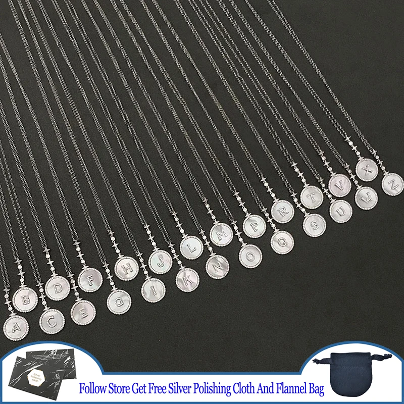 S925 Sterling Silver Necklace Letter Name Mother Shell Pendant Star Necklace Personalized Birthday Gift Women's Party Jewelry
S925 Sterling Silver Necklace Letter Name Mother Shell Pendant Star Necklace Personalized Birthday Gift Women's Party Jewelry