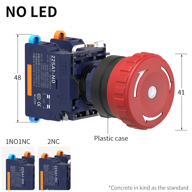 LANBOO 22-миллиметровый SA1 серия быстроразъемный с LED25A, высокоточный пластиковый грибчатый переключатель аварийной остановки 1NO1NC 2NC
LANBOO 22-миллиметровый SA1 серия быстроразъемный с LED25A, высокоточный пластиковый грибчатый переключатель аварийной остановки 1NO1NC 2NC