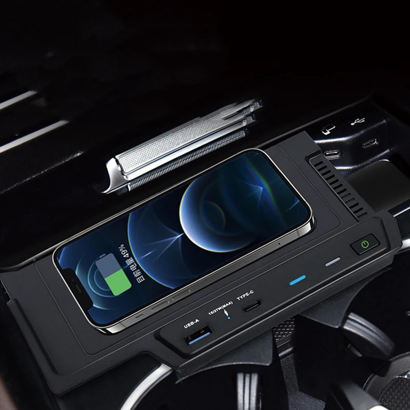 

Автомобильное беспроводное зарядное устройство для телефона 15 Вт, быстрое зарядное устройство, зарядная площадка, держатель для телефона для Mercedes Benz GLE W167 GLS X167 2020 2021 2022