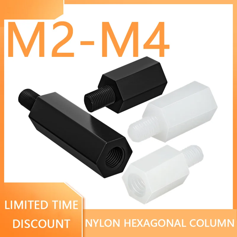 M2 M2.5 M3 M4 M5 M6 Single-headed Nylon Hexagonal Isolation Column Plastic Insulated PC Board Spacer Stud Black/White
M2 M2.5 M3 M4 M5 M6 Single-headed Nylon Hexagonal Isolation Column Plastic Insulated PC Board Spacer Stud Black/White