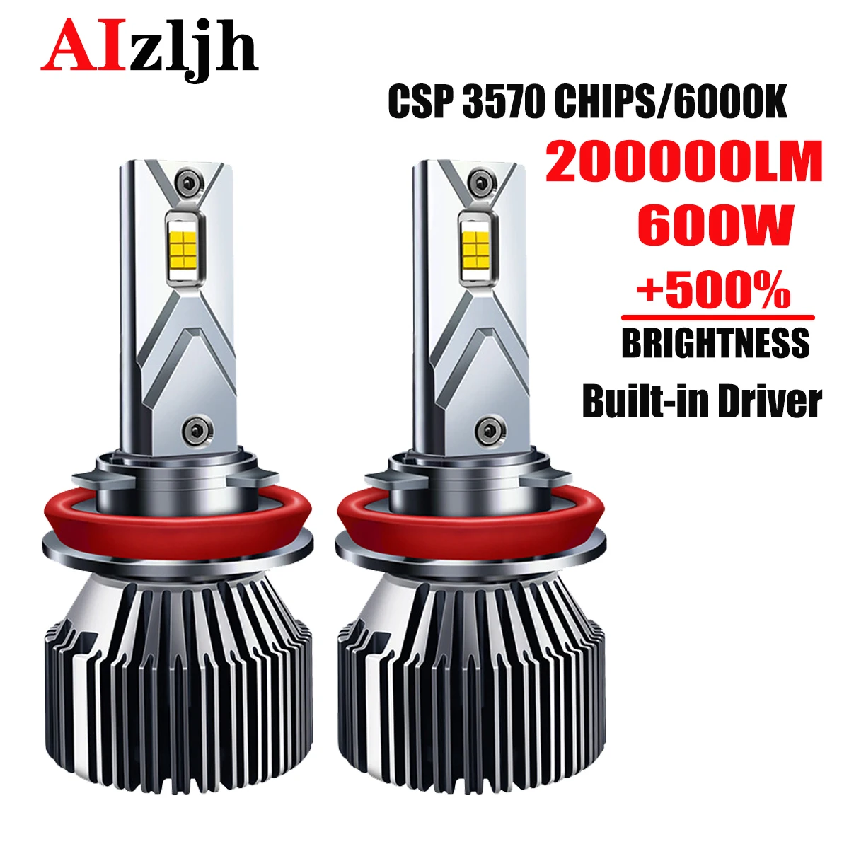 

AIZLJH 600 лм 9005 Вт H4 H7 9006/HB3 6000/HB4 Автомобильная фара головного света 9012 K H1 H8 H9 H11 3570 лампа высокой лампы CSP чипы освещения 12 В