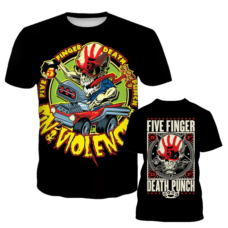 Popular Hip Pop T Shirt Men Women Five Finger Death Punch 3D Print Fashion Short Sleeve Tshirt
Popular Hip Pop T Shirt Men Women Five Finger Death Punch 3D Print Fashion Short Sleeve Tshirt