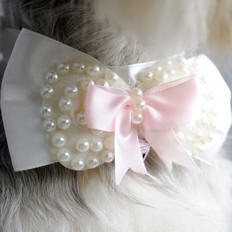 Pet Fashion Dog Accessories Collar For Small Dogs Handmade Elegant Bow-Knot Tie With Bell Ribbon Pearl Adjustable Puppy Neckties
Pet Fashion Dog Accessories Collar For Small Dogs Handmade Elegant Bow-Knot Tie With Bell Ribbon Pearl Adjustable Puppy Neckties