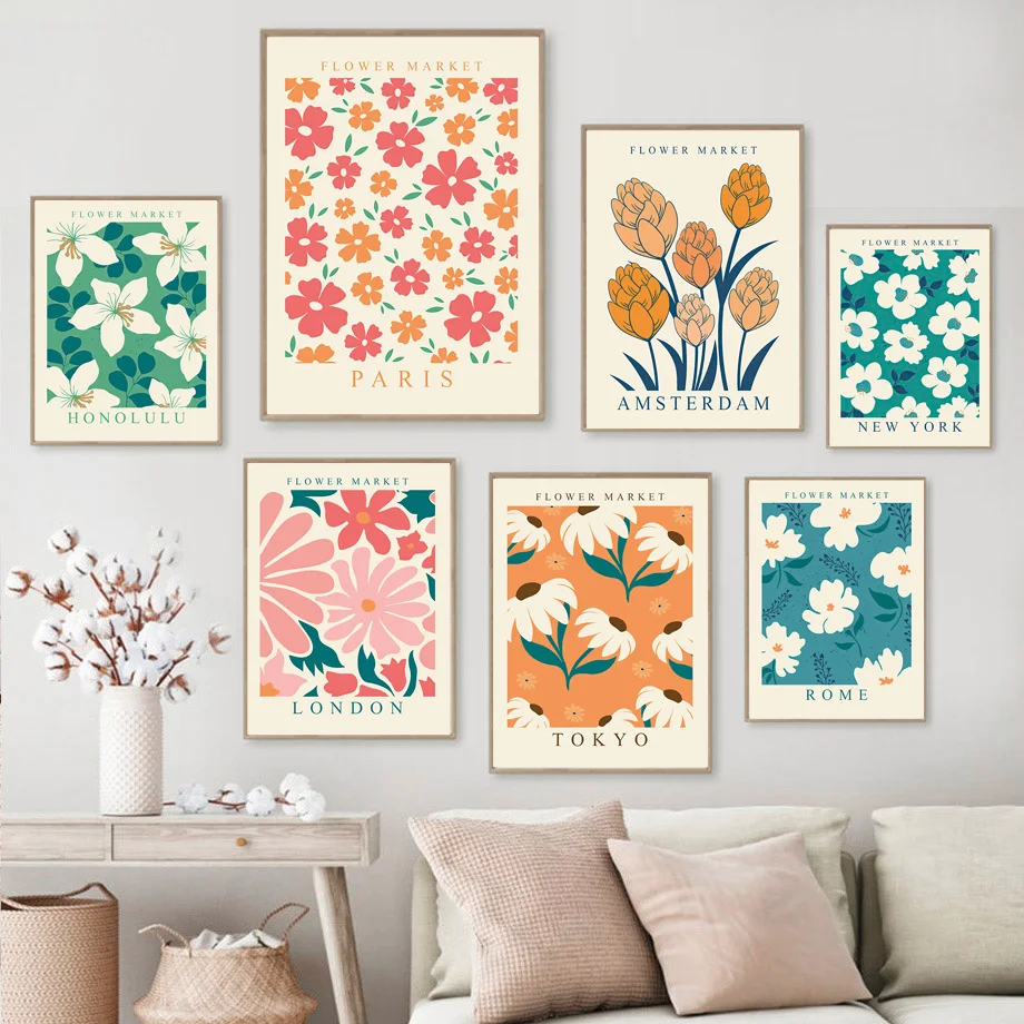 Flower Market Poster Paris London New York Botanical Floral Drawing Wall Art Print Canvas Painting Modern Living Room Home Decor
Flower Market Poster Paris London New York Botanical Floral Drawing Wall Art Print Canvas Painting Modern Living Room Home Decor