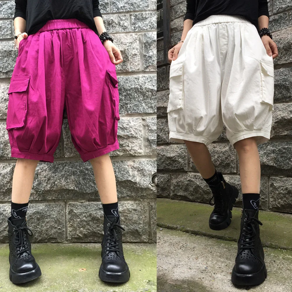 New Cotton Summer Women Fashion Bloomers Elastic Waist Pants Women Casual Loose Knee Length Shorts Fashion Clothes 2022
New Cotton Summer Women Fashion Bloomers Elastic Waist Pants Women Casual Loose Knee Length Shorts Fashion Clothes 2022