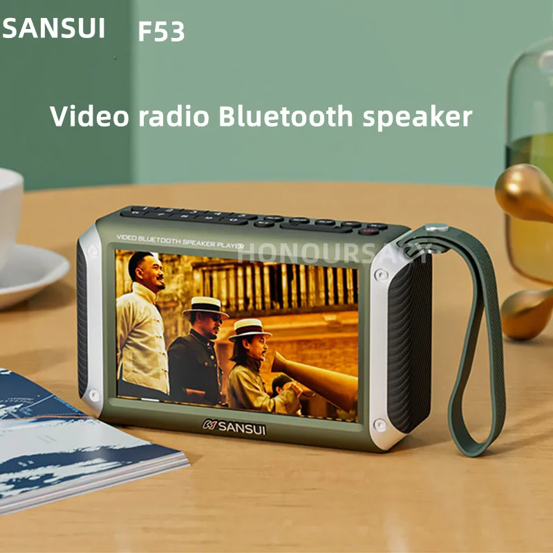 Портативное FM-радио SANSUI F53 Беспроводная Bluetooth-колонка с экраном 4 3 дюйма слотом