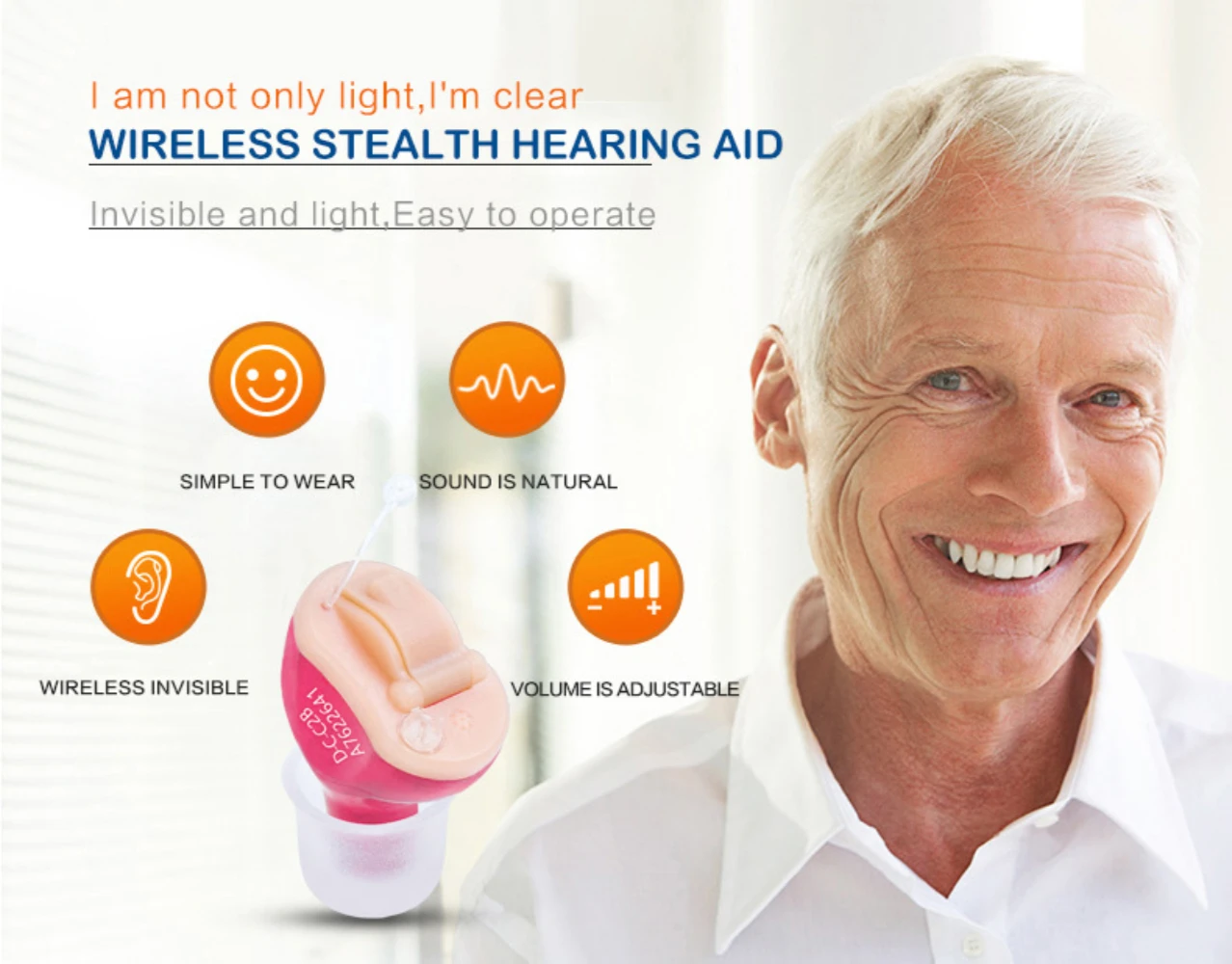 Hearing Aid Invisible In-Ear Sound Amplifier Micro wireless Hearing Aid Headphones Adjustable Volume Deaf Elderly Hearing Aid
Hearing Aid Invisible In-Ear Sound Amplifier Micro wireless Hearing Aid Headphones Adjustable Volume Deaf Elderly Hearing Aid