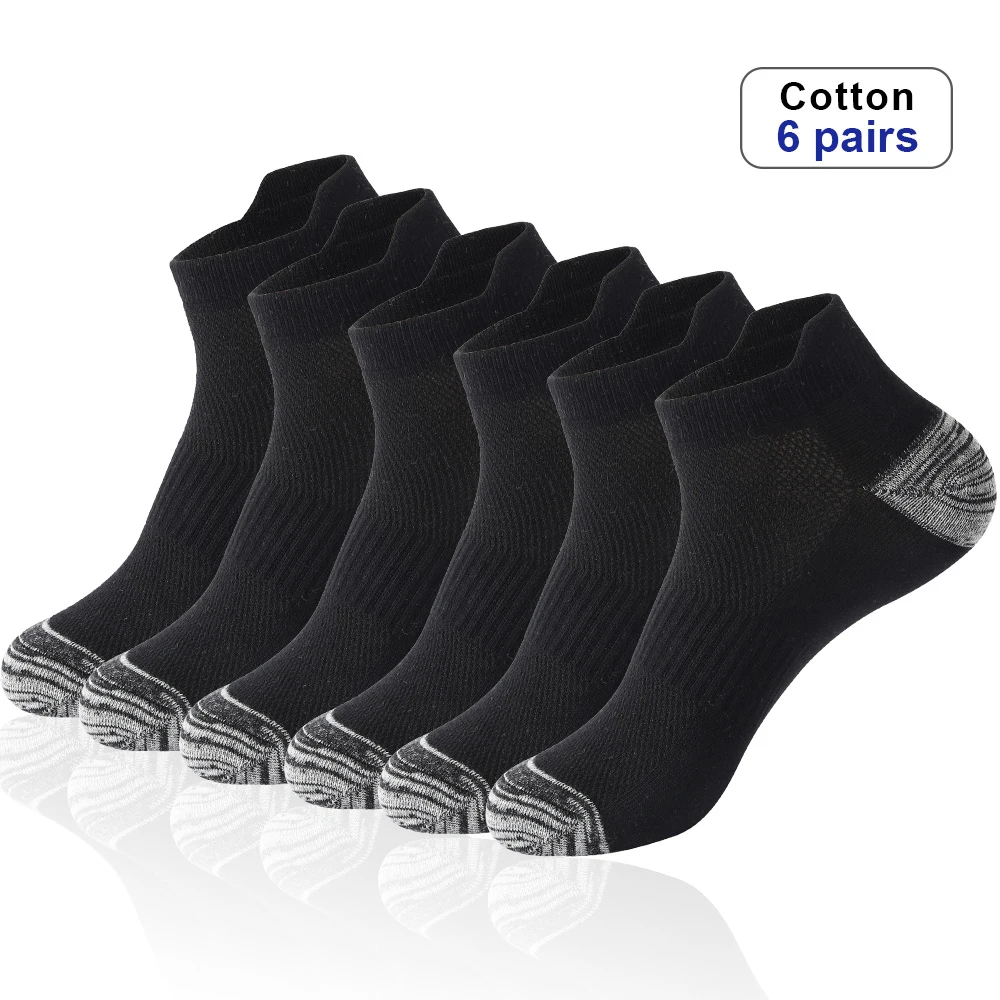 

Носки 6 повседневных тонких коротких летних спортивных сетчатых мужских Хлопковых Носков высокого размера, 38-48 пар, спортивные качественные носки до лодыжки для пола