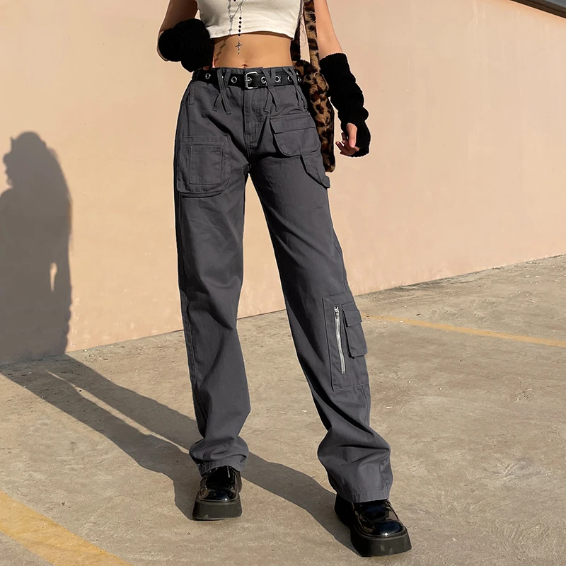 Gothic Cute Pockets Cargo Jeans Pants Streetwear Casual Loose Zipper Chic Denim Retro Solid Grey Jogger Trousers
Gothic Cute Pockets Cargo Jeans Pants Streetwear Casual Loose Zipper Chic Denim Retro Solid Grey Jogger Trousers