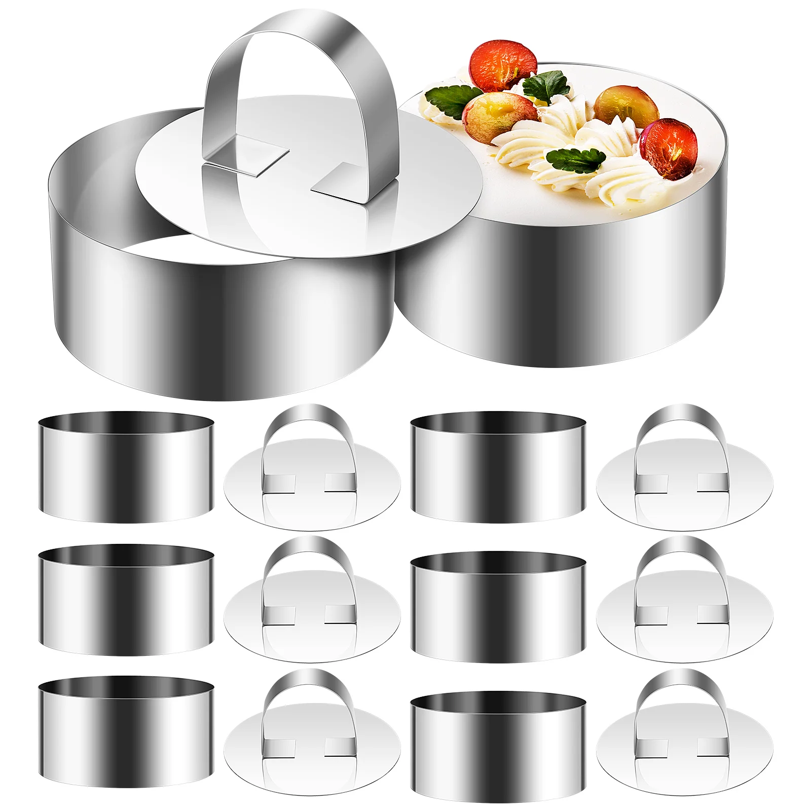 8 Sets Die Cake Rings Mousse Pastry Round Centimeter Baking Stainless Steel Molds
8 Sets Die Cake Rings Mousse Pastry Round Centimeter Baking Stainless Steel Molds