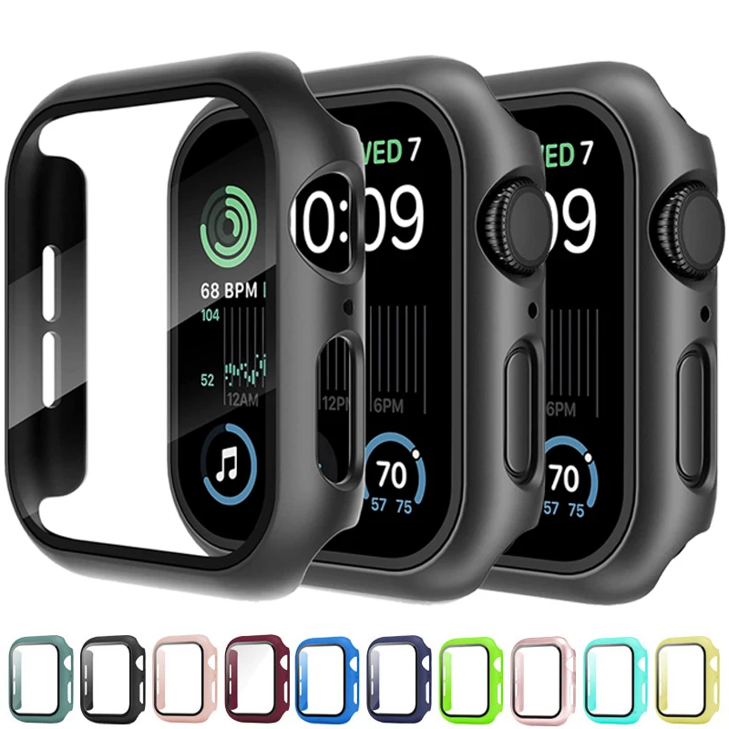 Tempered Glass cover for Apple Watch case 7 45mm 41mm 40mm 44mm 38mm 42mm PC Bumper Full Screen Protector for iwatch 8 6 4 5 se
Tempered Glass cover for Apple Watch case 7 45mm 41mm 40mm 44mm 38mm 42mm PC Bumper Full Screen Protector for iwatch 8 6 4 5 se