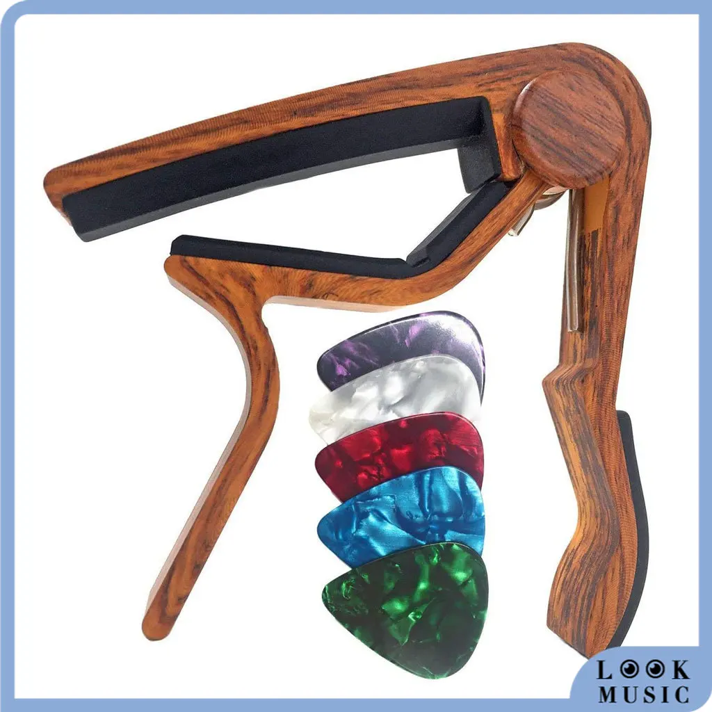 LOOK Acoustic Guitar Capo For Acoustic Or Electric Guitars Rosewood Color With 5 Random Color Guitarra Picks Gitar Accessories
LOOK Acoustic Guitar Capo For Acoustic Or Electric Guitars Rosewood Color With 5 Random Color Guitarra Picks Gitar Accessories