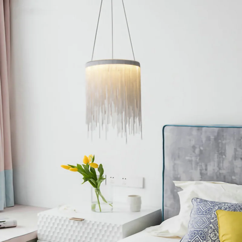 Post-Modern Round Aluminum Tassels chain Luxury Chandelier Chrome Silver Decor LED lights For Living room Dining Room Bedroom
Post-Modern Round Aluminum Tassels chain Luxury Chandelier Chrome Silver Decor LED lights For Living room Dining Room Bedroom