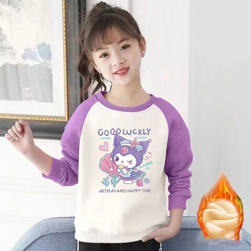 Осенняя Толстовка Kuromi для девочек кавайное аниме Sanrio зимний флисовый теплый Повседневный пуловер Милая мультяшная детская одежда подарок
Осенняя Толстовка Kuromi для девочек кавайное аниме Sanrio зимний флисовый теплый Повседневный пуловер Милая мультяшная детская одежда подарок