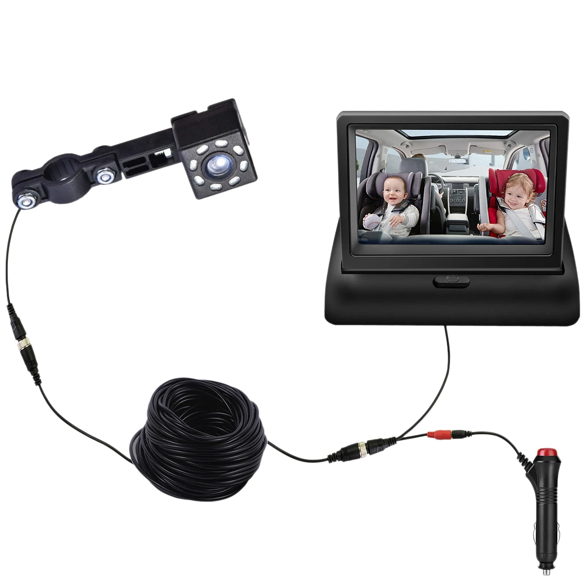 Baby Car Mirror Facing Baby Monitor 360 Adjustable Baby Rear Display Camera with Night Vision Camera
Baby Car Mirror Facing Baby Monitor 360 Adjustable Baby Rear Display Camera with Night Vision Camera