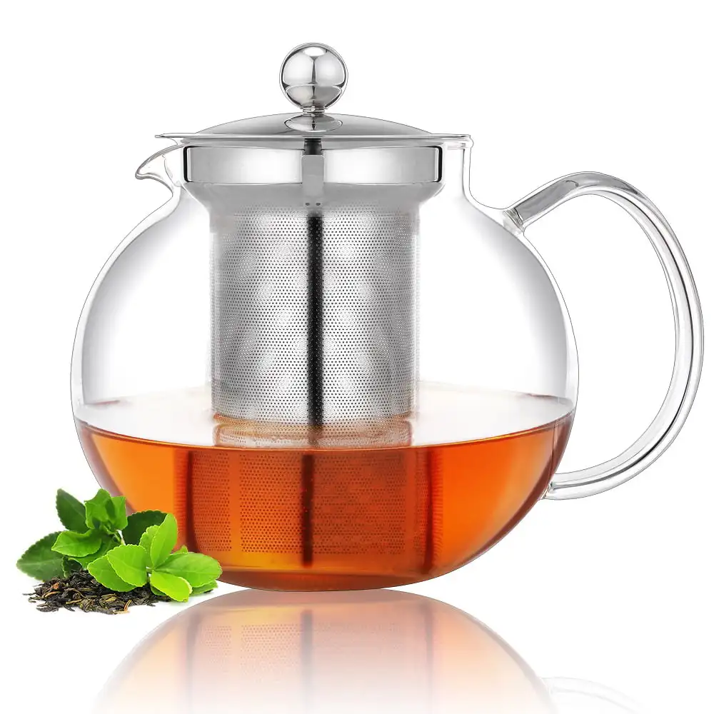 Clear Glass Teapot with Removable Infuser, Blooming and Loose Leaf Tea Maker,1000ml/33.8oz
Clear Glass Teapot with Removable Infuser, Blooming and Loose Leaf Tea Maker,1000ml/33.8oz