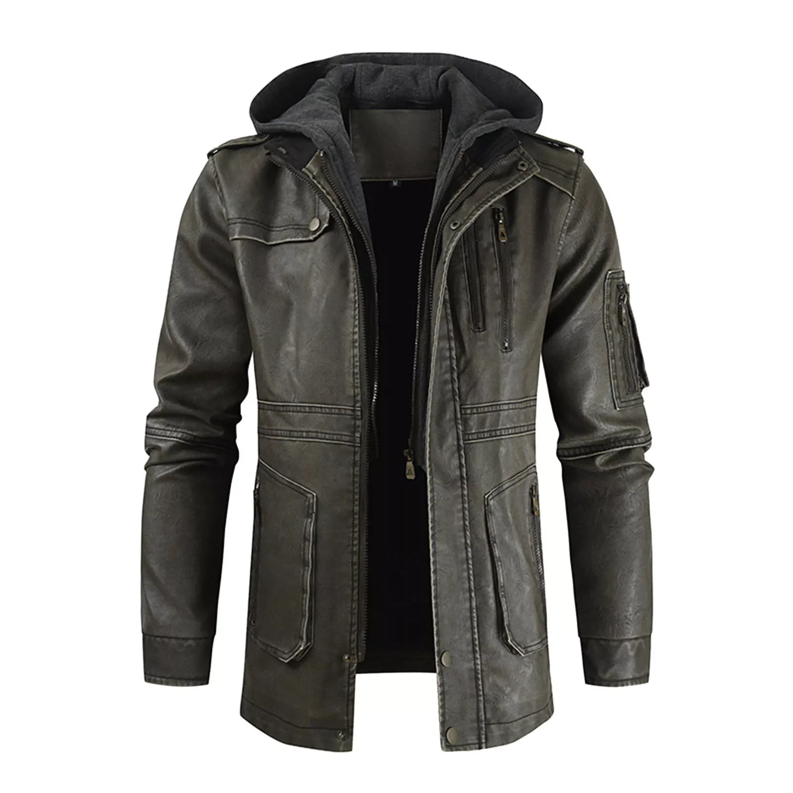 Mens Spring And Autumn Solid Zip Pu Leather Jacket Hooded Lapel Motorcycle Leather Jacket Coat Hooded Shirt Jacket Men
Mens Spring And Autumn Solid Zip Pu Leather Jacket Hooded Lapel Motorcycle Leather Jacket Coat Hooded Shirt Jacket Men