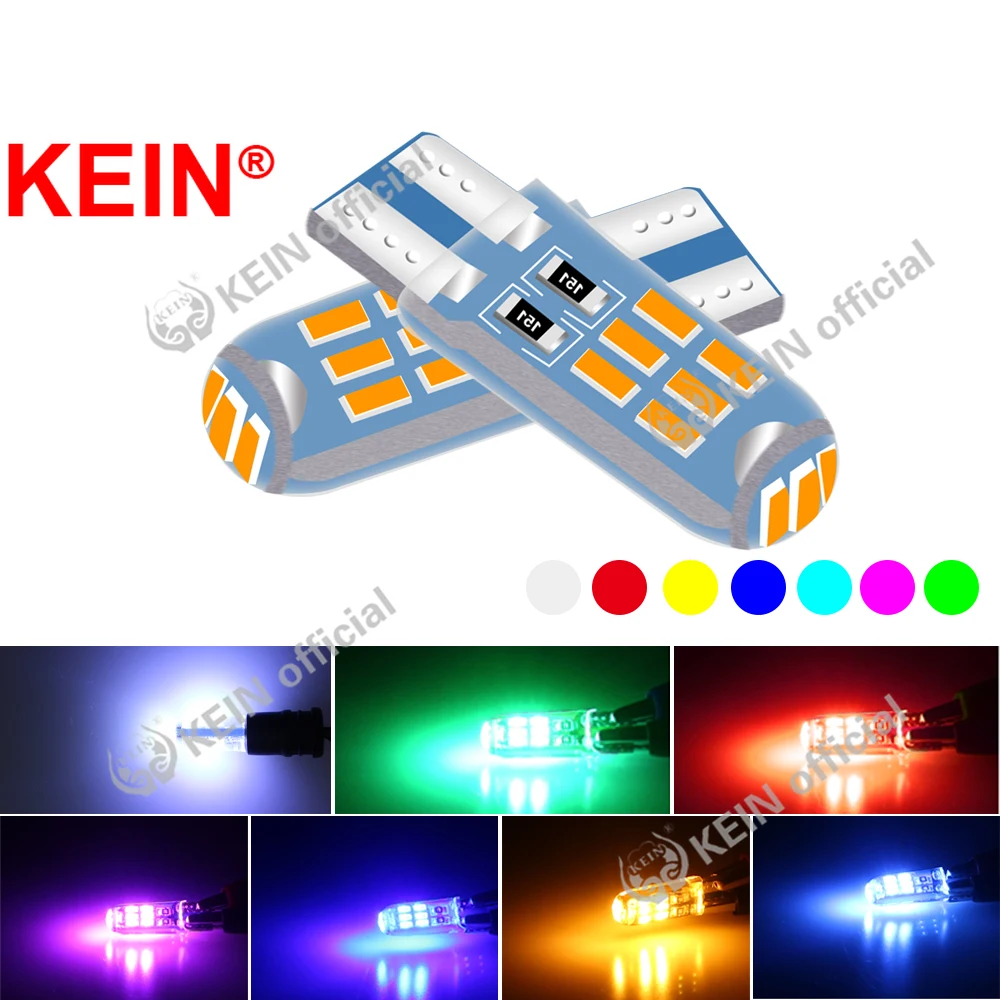 KEIN W5W T10 LED 15SMD 4014 6000K DC12V LED 194 168 W5W Silica Gel Parking Bulb Auto Wedge Clearance Lamp CANBUS White Yellow
KEIN W5W T10 LED 15SMD 4014 6000K DC12V LED 194 168 W5W Silica Gel Parking Bulb Auto Wedge Clearance Lamp CANBUS White Yellow