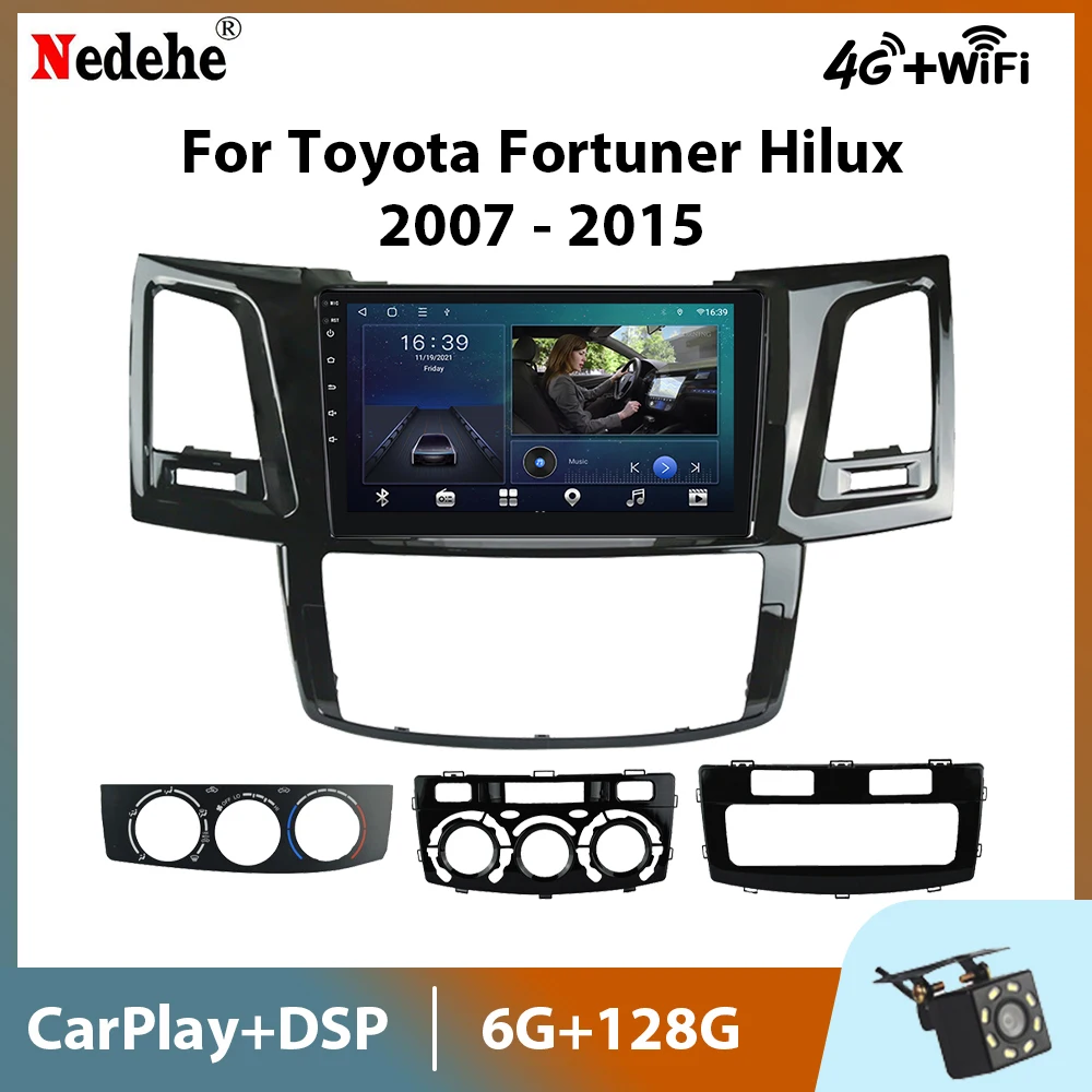 Автомагнитола 2 Din 9 дюймов GPS Android 11 для Toyota Fortuner HILUX 2007-2015 мультимедийный