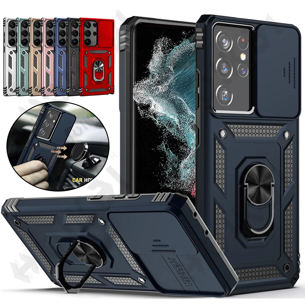 

Case For Samsung Galaxy S23 S22 S21 Ultra Plus A54 A34 A14 Kickstand with Camera Protection Rugged Military-Grade Drop Cover