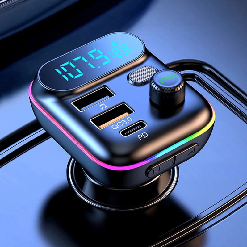Car Bluetooth 5.0 FM Transmitter Dual USB QC3.0 PD Type C Car Charger Ambient Light Handsfree Mp3 Music Player Support TF Card
Car Bluetooth 5.0 FM Transmitter Dual USB QC3.0 PD Type C Car Charger Ambient Light Handsfree Mp3 Music Player Support TF Card