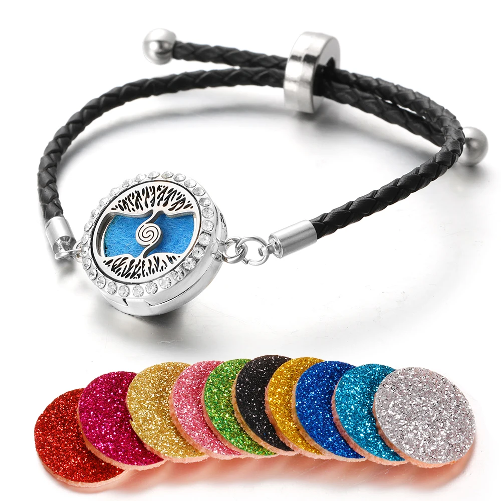 Trendy Aroma Diffuser Bracelet Crystal Leather Woman Perfume Bracelets Essential Oil Diffuser Locket Pads Aromatherapy Jewelry
Trendy Aroma Diffuser Bracelet Crystal Leather Woman Perfume Bracelets Essential Oil Diffuser Locket Pads Aromatherapy Jewelry