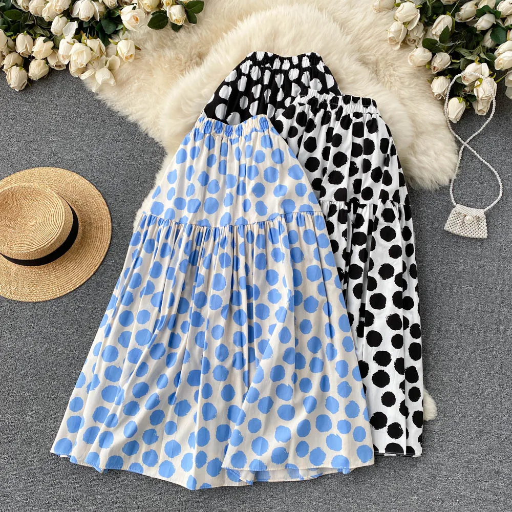 Korean Version Fashion Polka Dot Elastic Waist Skirt Women's 2022 Summer New Loose Temperament Large Swing A-line Umbrella Skirt
Korean Version Fashion Polka Dot Elastic Waist Skirt Women's 2022 Summer New Loose Temperament Large Swing A-line Umbrella Skirt