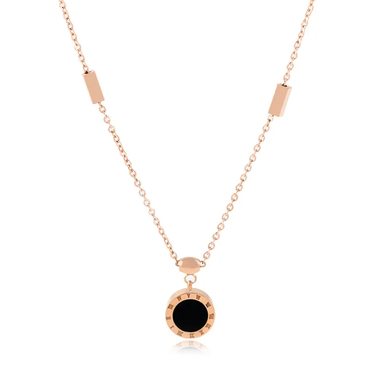 The New Trend Young Women's Roman Numerals Round Plate Titanium Steel Necklace Jewelry
The New Trend Young Women's Roman Numerals Round Plate Titanium Steel Necklace Jewelry