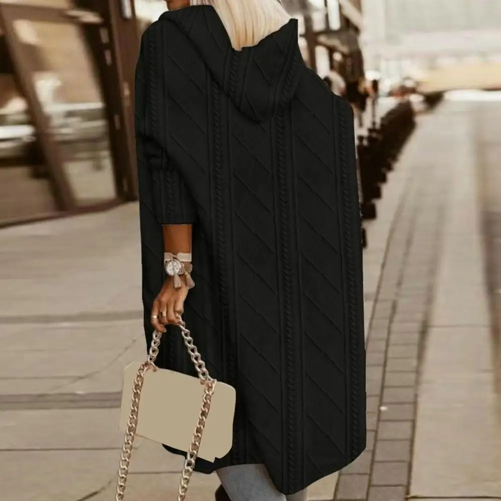 Warm Sweater Knitted Hooded Cardigan Warm Stylish Women's Winter Coat with Soft Texture Long Sleeves Mid-length Design Hooded
Warm Sweater Knitted Hooded Cardigan Warm Stylish Women's Winter Coat with Soft Texture Long Sleeves Mid-length Design Hooded