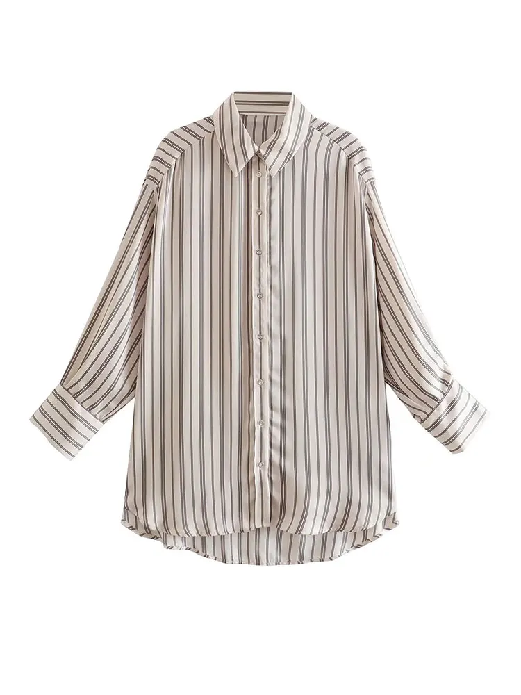 Nlzgmsj ZBZA 2022 Spring Summer Blouse Women Striped Shirts Women Casual Long Sleeve Female Button Up Shirts Tops 202203
Nlzgmsj ZBZA 2022 Spring Summer Blouse Women Striped Shirts Women Casual Long Sleeve Female Button Up Shirts Tops 202203